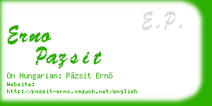 erno pazsit business card