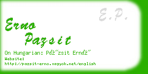 erno pazsit business card